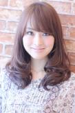 小顔髪型☆セミロングパーマ