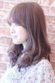 小顔髪型☆セミロングパーマ