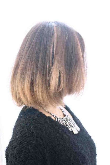 013春夏 ヘアカタログ グラデーションカラー ボブミディアム髪型