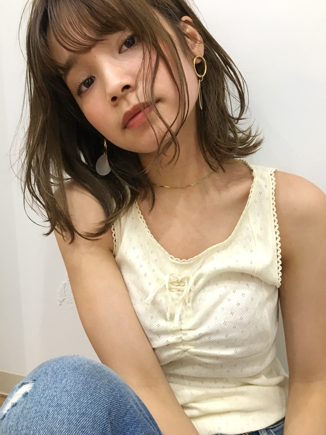 大人切りっぱなしボブ外ハネ