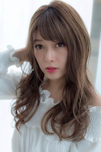 女子アナ風ラフセミディ【シナモングレージュ】U-210|ALICe by afloatのヘアスタイル