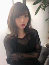 女子アナ風清楚セミディ【シナモンブランジュ】U-273|ALICe by afloatのヘアスタイル