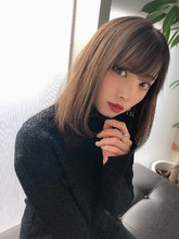 女子アナ風清楚セミディ【シナモンブランジュ】U-310|ALICe by afloatのヘアスタイル