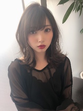 女子アナ風清楚セミディ【シナモンブランジュ】U-325|ALICe by afloatのヘアスタイル
