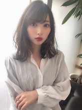 女子アナ風清楚セミディ【シナモンブランジュ】U-326|ALICe by afloatのヘアスタイル