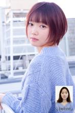 丸みを残したシルエットとほんわかピンクカラーでやわらかく可愛い印象に ・・・|Raffine 三宮のヘアスタイル