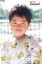 かわいいお子様カット!笑顔の男の子☆いい感じにカットできましたね!|Cut wa Coconi (交野市美容室・美容院)のヘアスタイル