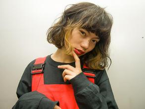 くしゃっとデザインカラーオン眉切りっぱなしボブ|DaB OMOTESANDOのヘアスタイル