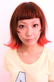 毛先を赤く個性的に。|Dali  梅田 ダリ梅田店のヘアスタイル