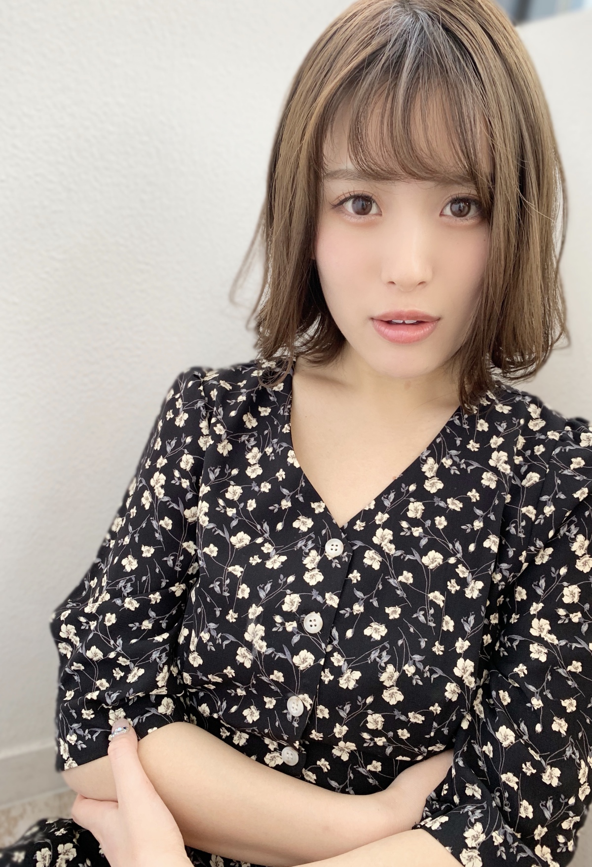 【添田】シースルーバングのアゴラインボブ 大人かわいい外ハネ 129