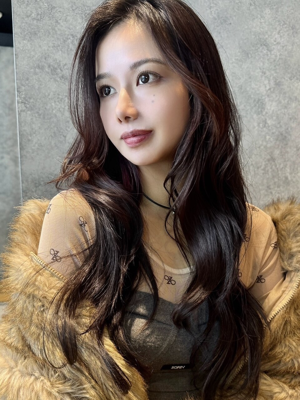 ロングレイヤー フォワード巻き ココアブラウン