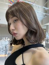 bob グレージュカラーデザインカラーシルキーベージュ|MINX shibuya smart salon 渡邉 由理のヘアスタイル
