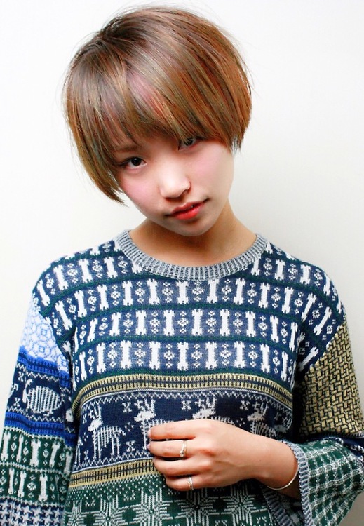 前髪ちょろんヘア。 . #ヘアセット#ショート#ヘアスタイル#前髪#