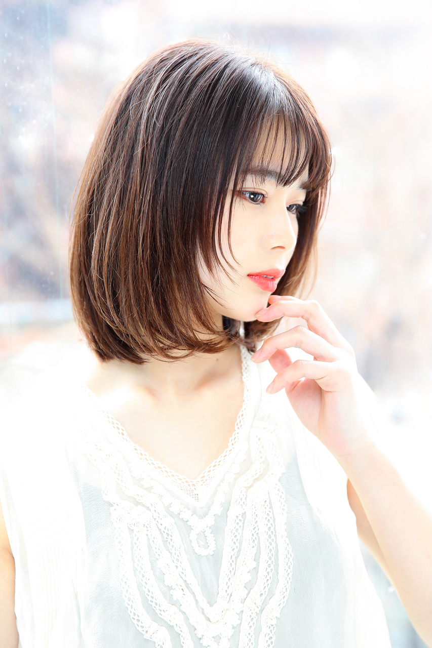 グレージュ×ボブ
