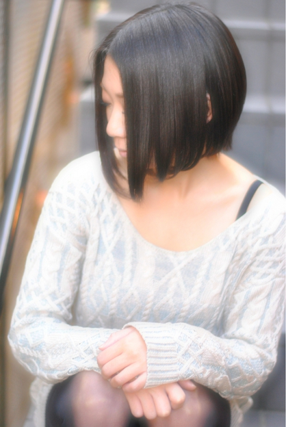 きれいな黒髪前下がりボブ 松戸 新松戸の美容室 Laissez 新松戸駅前店のヘアスタイル Rasysa らしさ